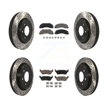 Load image into Gallery viewer, Front Rear Coated Drilled Slot Disc Brake Rotor &amp; Ceramic Pad Kit For Ford F-150