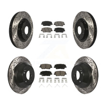 Load image into Gallery viewer, Front Rear Coated Drilled Slot Disc Brake Rotors Ceramic Pad Kit For Kia Sorento