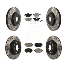 Load image into Gallery viewer, Front Rear Drilled Slot Disc Brake Rotor &amp; Ceramic Pad Kit For Volkswagen Passat