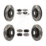 Front Rear Drilled Slot Disc Brake Rotor & Ceramic Pad Kit For Volkswagen Passat