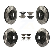 Charger l'image dans la galerie, Front Rear Coated Drilled Slotted Disc Brake Rotor Ceramic Pad Kit For BMW X5 X6