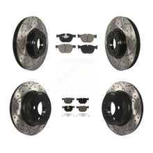 Load image into Gallery viewer, Front Rear Coated Drilled Slotted Disc Brake Rotor Ceramic Pad Kit For BMW X5 X6