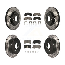 Load image into Gallery viewer, Front Rear Drilled Slot Disc Brake Rotor &amp; Ceramic Pad Kit For Mitsubishi Lancer