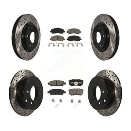 Front Rear Drill Slot Brake Rotor Ceramic Pad Kit For Jeep Patriot Dodge Compass