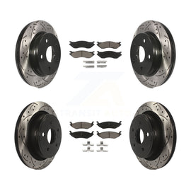 Front Rear Drilled Slot Brake Rotor & Ceramic Pad Kit For Dodge Durango Ram 1500