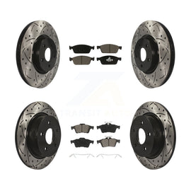 Front Rear Drilled Slot Disc Brake Rotor Ceramic Pad Kit For Ford Escape Transit