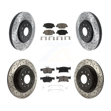 Charger l'image dans la galerie, Front Rear Coated Drill Slot Disc Brake Rotor Ceramic Pad Kit For Buick Envision