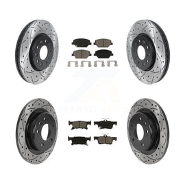 Front Rear Coated Drill Slot Disc Brake Rotor Ceramic Pad Kit For Buick Envision