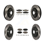 Front Rear Drill Slot Brake Rotors Ceramic Pad Kit For Ford Explorer Taurus Flex