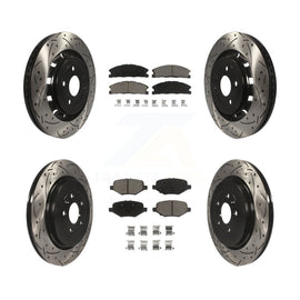 Front Rear Drill Slot Brake Rotors Ceramic Pad Kit For Ford Explorer Taurus Flex