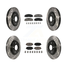 Front Rear Drill Slot Brake Rotor Ceramic Pad Kit For Dodge Grand Caravan Town &