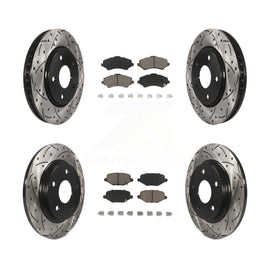 Front Rear Drill Slot Brake Rotor Ceramic Pad Kit For Dodge Grand Caravan Town &