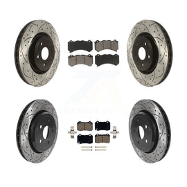 Front Rear Drill Slot Brake Rotors Ceramic Pad Kit For Jeep Grand Cherokee Dodge