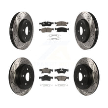 Charger l'image dans la galerie, Front Rear Coated Drill Slot Disc Brake Rotors Ceramic Pad Kit For Dodge Durango