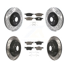 Charger l'image dans la galerie, Front Rear Coated Drilled Slot Disc Brake Rotors Ceramic Pad Kit For Lincoln MKC
