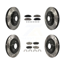 Load image into Gallery viewer, Front Rear Coated Drilled Slot Disc Brake Rotor Ceramic Pad Kit For Ford Mustang