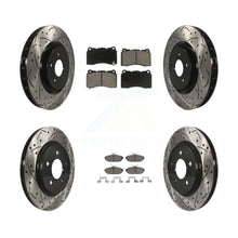 Load image into Gallery viewer, Front Rear Coated Drilled Slot Disc Brake Rotor Ceramic Pad Kit For Ford Mustang
