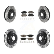 Load image into Gallery viewer, Front Rear Drill Slot Brake Rotors Ceramic Pad Kit For 2012 Hyundai Genesis 3.8L