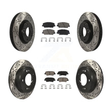 Load image into Gallery viewer, Front Rear Drill Slot Brake Rotor Ceramic Pad Kit For Hyundai Veloster Kia Forte
