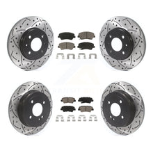 Charger l'image dans la galerie, Front Rear Drilled Slot Brake Rotor &amp; Ceramic Pad Kit For Hyundai Accent Kia Rio