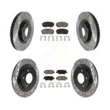 Front Rear Drill Slot Brake Rotors Ceramic Pad Kit For Hyundai Sonata GAS engine