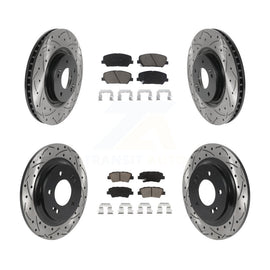 [Front+Rear] 13-15 Kia Optima 2.0L Performance Drilled & Slotted Brake Rotor & Ceramic Pads Kit For Max Braking