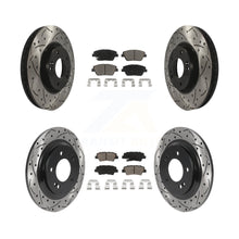 Charger l'image dans la galerie, Front Rear Coated Drilled Slot Disc Brake Rotor &amp; Ceramic Pad Kit For Kia Optima