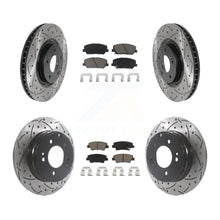 Load image into Gallery viewer, Front Rear Coat Drill Slot Disc Brake Rotors Ceramic Pad Kit For Kia Optima 2.0L