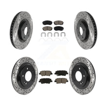 Charger l'image dans la galerie, Front Rear Coated Drilled Slot Disc Brake Rotor &amp; Ceramic Pad Kit For Kia Optima