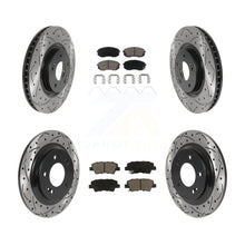 Load image into Gallery viewer, Front Rear Coated Drilled Slot Disc Brake Rotor &amp; Ceramic Pad Kit For Kia Optima