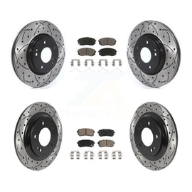Front Rear Drilled Slot Brake Rotor Ceramic Pad Kit For Kia Optima LX/EX/LX 1.6T