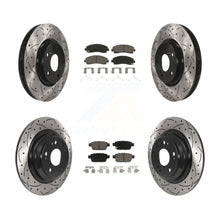 Load image into Gallery viewer, [Front+Rear] 2009-2014 Acura TL Performance Drilled &amp; Slotted Brake Rotor &amp; Ceramic Pads Kit For Max Braking