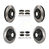 [Front+Rear] 2009-2014 Acura TL Performance Drilled & Slotted Brake Rotor & Ceramic Pads Kit For Max Braking