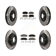 Load image into Gallery viewer, [Front+Rear] 2013-2016 Dodge Dart Performance Drilled &amp; Slotted Brake Rotor &amp; Ceramic Pads Kit For Max Braking