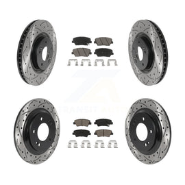 Front Rear Drill Slot Disc Brake Rotor Ceramic Pad Kit For Hyundai Azera Limited