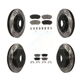 [Front+Rear] 2007-2015 Mazda CX-9 Performance Drilled & Slotted Brake Rotor & Ceramic Pads Kit For Max Braking