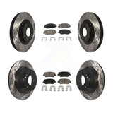 Front Rear Drilled Slot Brake Rotor Ceramic Pad Kit For Hyundai Santa Fe XL 3.3L