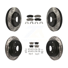 Charger l'image dans la galerie, Front Rear Coated Drilled Slotted Disc Brake Rotor Ceramic Pad Kit For Acura RDX