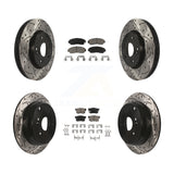 Front Rear Coated Drilled Slotted Disc Brake Rotor Ceramic Pad Kit For Acura RDX
