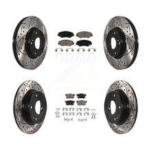 Charger l'image dans la galerie, Front Rear Drill Slot Disc Brake Rotor Ceramic Pad Kit For Honda Civic Acura ILX