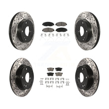 Load image into Gallery viewer, Front Rear Coated Drilled Slot Disc Brake Rotors Ceramic Pad Kit For Honda Civic