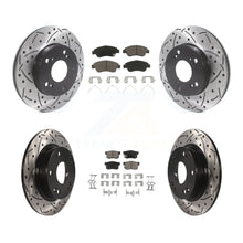 Load image into Gallery viewer, Front Rear Coated Drilled Slot Disc Brake Rotors Ceramic Pad Kit For Honda Civic