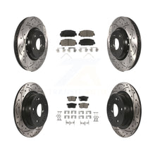 Charger l'image dans la galerie, [Front+Rear] 2017-2022 Acura ILX Performance Drilled &amp; Slotted Brake Rotor &amp; Ceramic Pads Kit For Max Braking