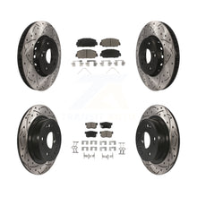 Charger l'image dans la galerie, [Front+Rear] 2016 Acura ILX Performance Drilled &amp; Slotted Brake Rotor &amp; Ceramic Pads Kit For Max Braking