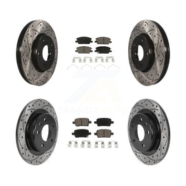 Front Rear Drilled Slot Brake Rotor Ceramic Pad Kit For Chevrolet Equinox Malibu