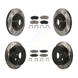 Front Rear Drilled Slot Disc Brake Rotors Ceramic Pad Kit For Subaru Forester XV