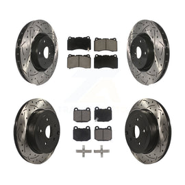 Front Rear Drilled Slot Brake Rotor & Ceramic Pad Kit For Subaru Impreza WRX STI