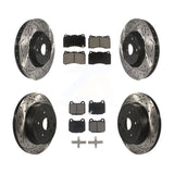 Front Rear Drilled Slot Brake Rotor & Ceramic Pad Kit For Subaru Impreza WRX STI