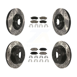 Front Rear Drill Slot Brake Rotors Ceramic Pad Kit For INFINITI G37 G35 M35 350Z
