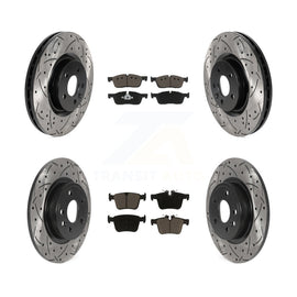 Front Rear Drill Slot Brake Rotor Ceramic Pad Kit For Land Rover Discovery Sport